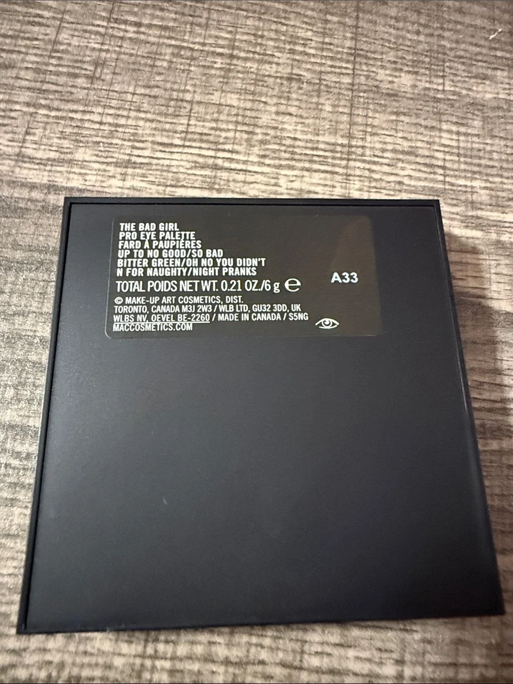 NWT MAC Cosmetics The Bad Girl Pro Eye Palette